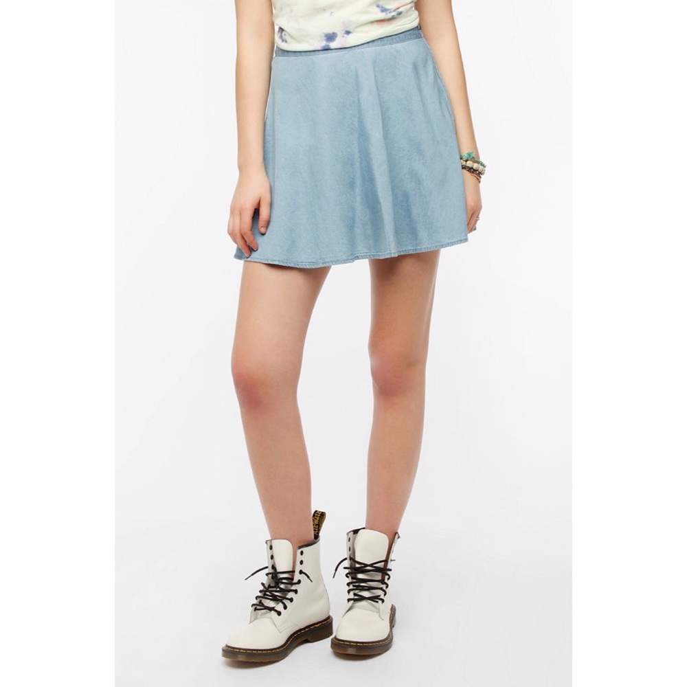 Chambray Circle Mini Skirt